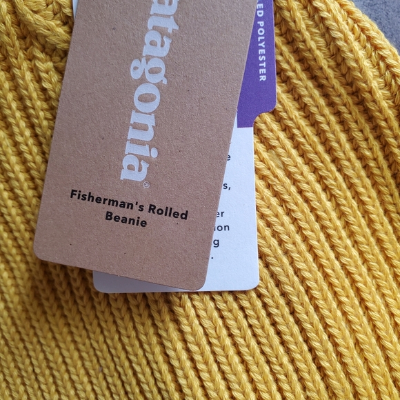 Patagonia mens fisherman rolled beanie hat gold - Picture 5 of 6